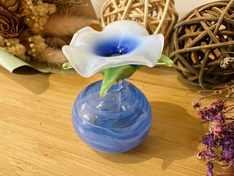 精油瓶/香水瓶/擴香瓶/生命之花(藍色) - 其他 - 琉璃 藍色