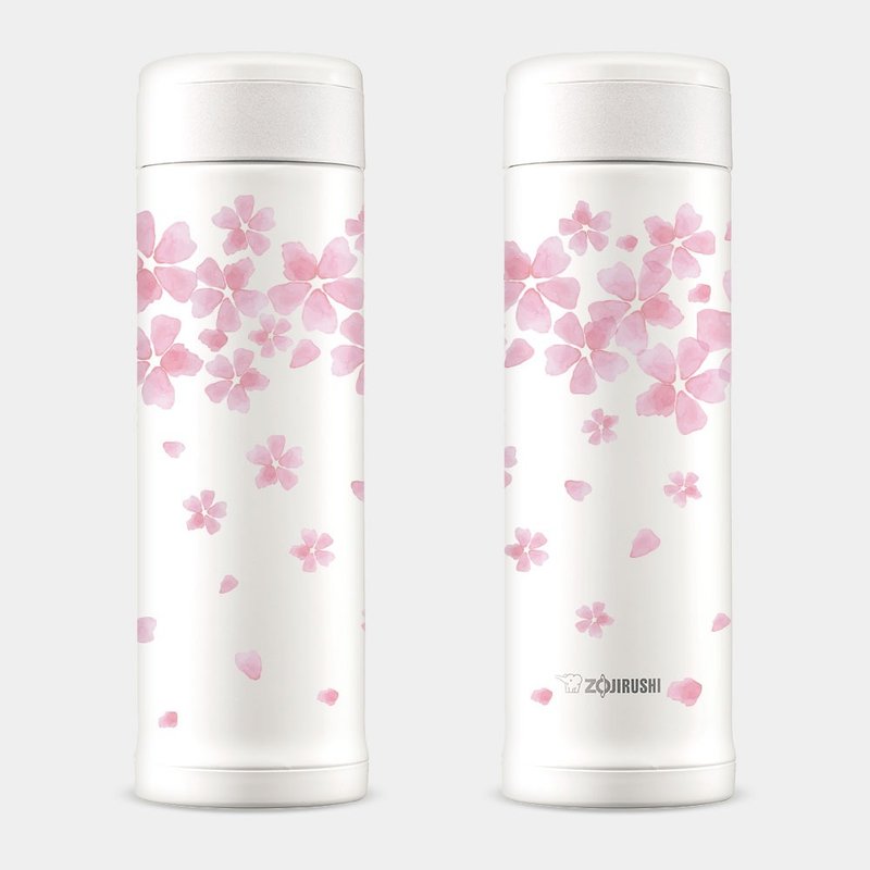 【現貨白瓶櫻花】 sakura 象印 不鏽鋼 保溫瓶 保溫杯 PU009 - 保溫瓶/保溫杯 - 不鏽鋼 白色