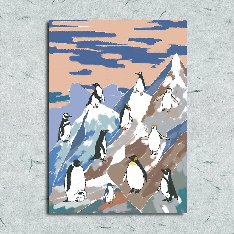 Penguin/Mountain/ Card Postcard Universal Card - Cards & Postcards - Paper 