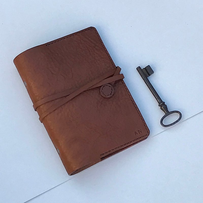 Florence A6 autumn chestnut  Leather Notebook Cover - Notebooks & Journals - Genuine Leather Brown