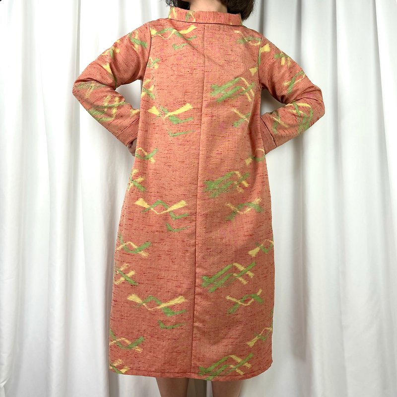 Japan || Kimono cocoon dress || silk - One Piece Dresses - Wool Orange