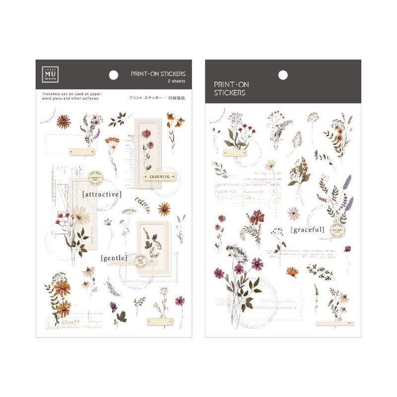 【Print-On Stickers 轉印貼紙】no.258 | 花草系列 - 貼紙 - 其他材質 多色