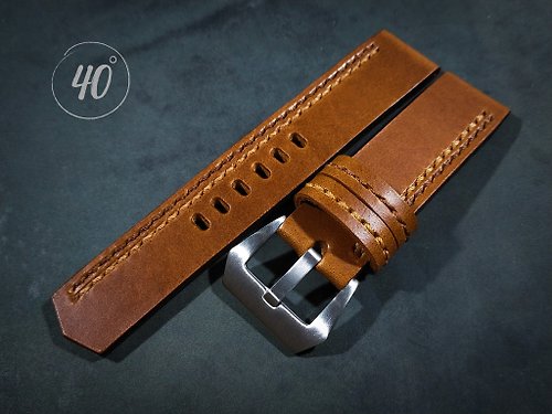 40degreeshandcraft Buttero Leather watch strap, Brown Leather watch strap, Handmade watch strap