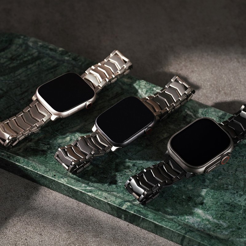 Apple watch - lightweight V-shaped titanium Apple watch band - Watchbands - Other Metals 