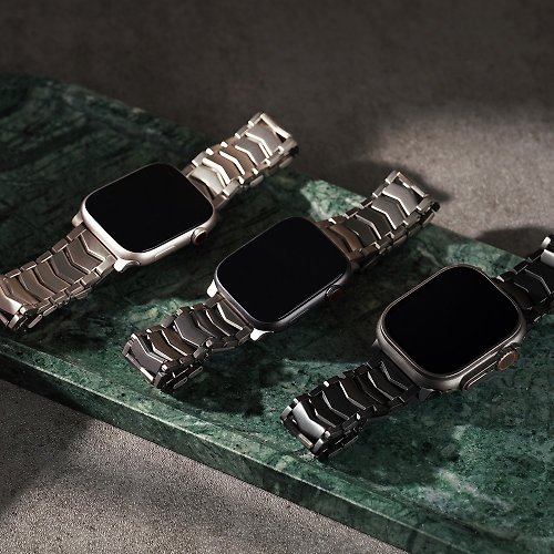 W.WEAR 時間穿搭 Apple watch - 輕量V型鈦金屬 蘋果專用錶帶
