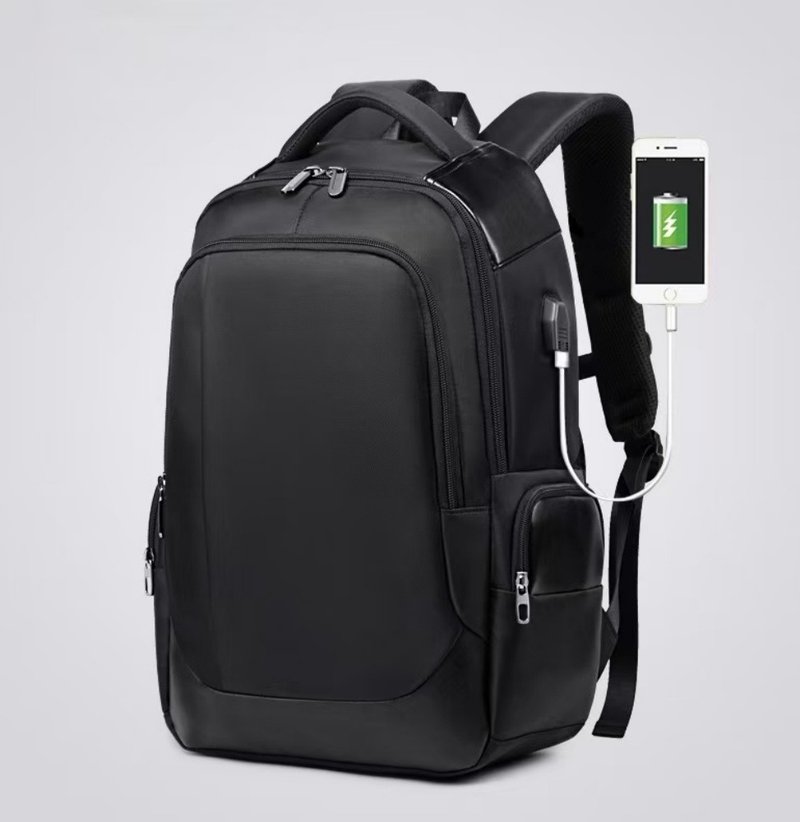 Business laptop backpack/travel backpack/student school bag/backpack/computer bag business bag - กระเป๋าเป้สะพายหลัง - วัสดุกันนำ้ สีดำ