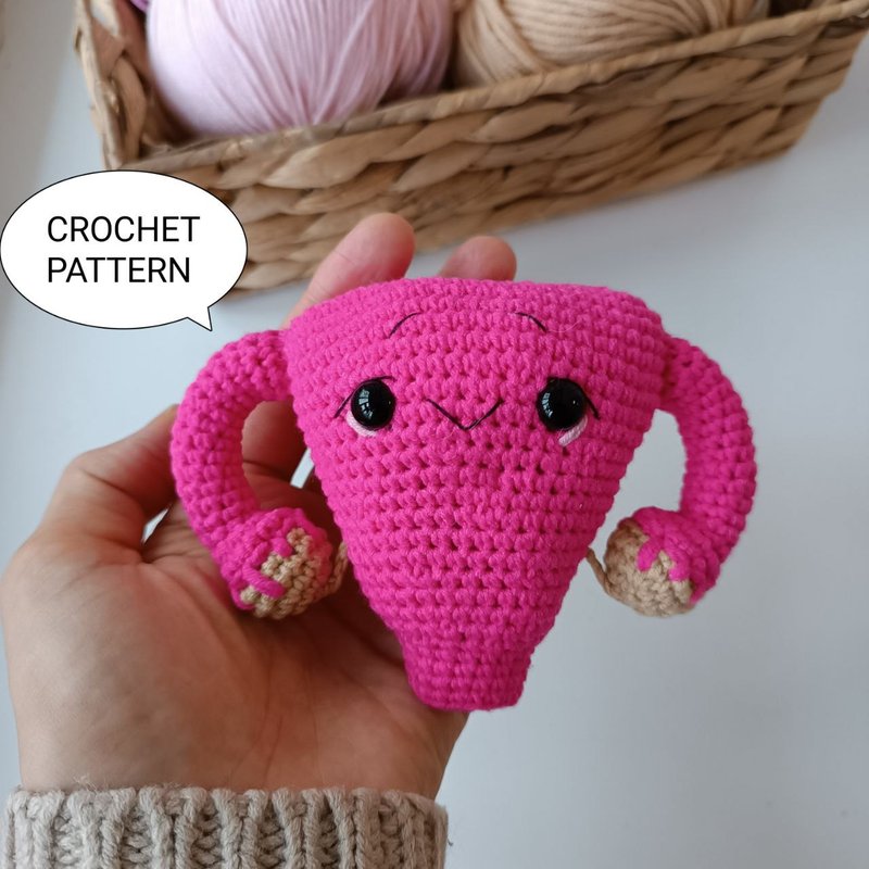 Crochet pattern uterus model, crochet uterus, amigurumi uterus, uterus crochet - 手工藝教學/工具書 - 其他材質 