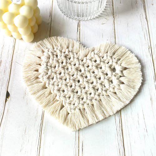 Macrame Heart Coasters Macrame Heart Coasters Shop CHRIS Art