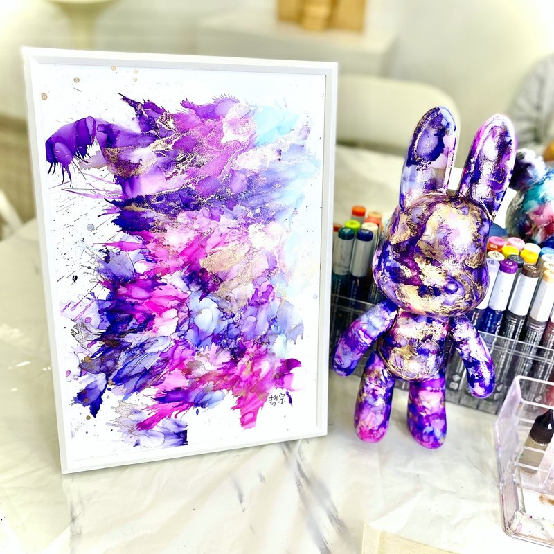 [Taiwan Exclusive] Alcohol Ink [Fluid Bear] Special Class for Couples and Couples ~ Information on Class Time - Illustration, Painting & Calligraphy - Other Materials 