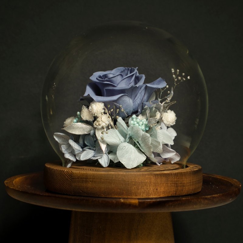 Nordic Blue Rose Dome - Dried Flowers & Bouquets - Plants & Flowers Blue