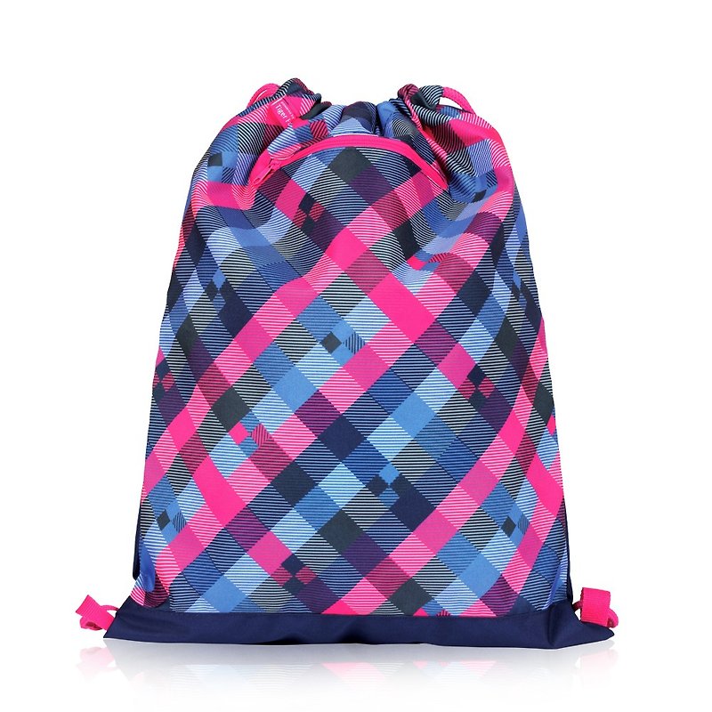 Tiger Family Explorer Lightweight Drawstring - Blueberry Grid - Drawstring Bags - Waterproof Material Multicolor
