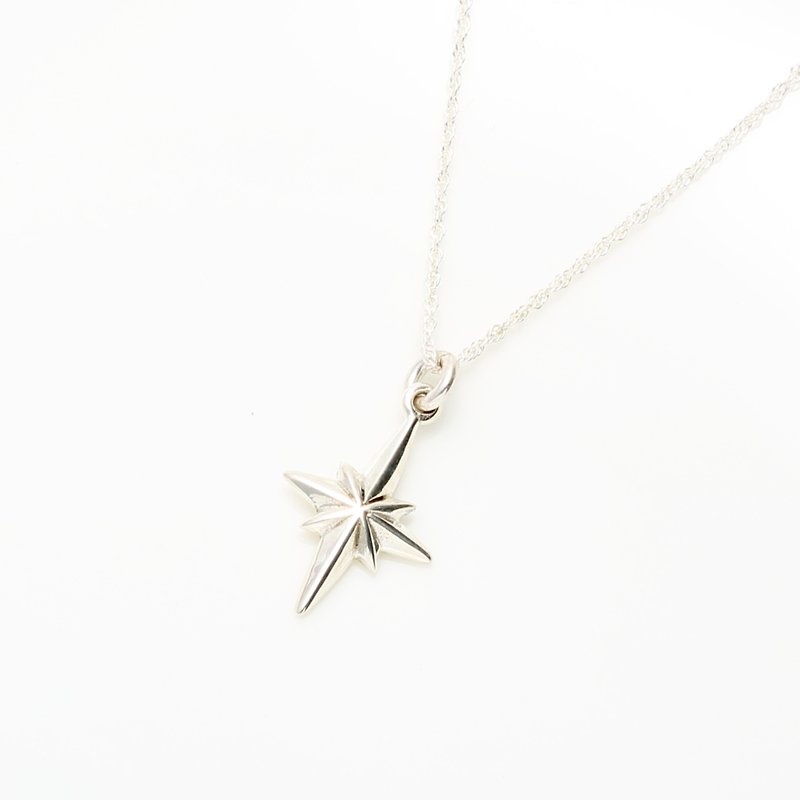 Hope North Star Polaris s925 sterling silver necklace birthday gift - สร้อยคอ - เงินแท้ สีเงิน