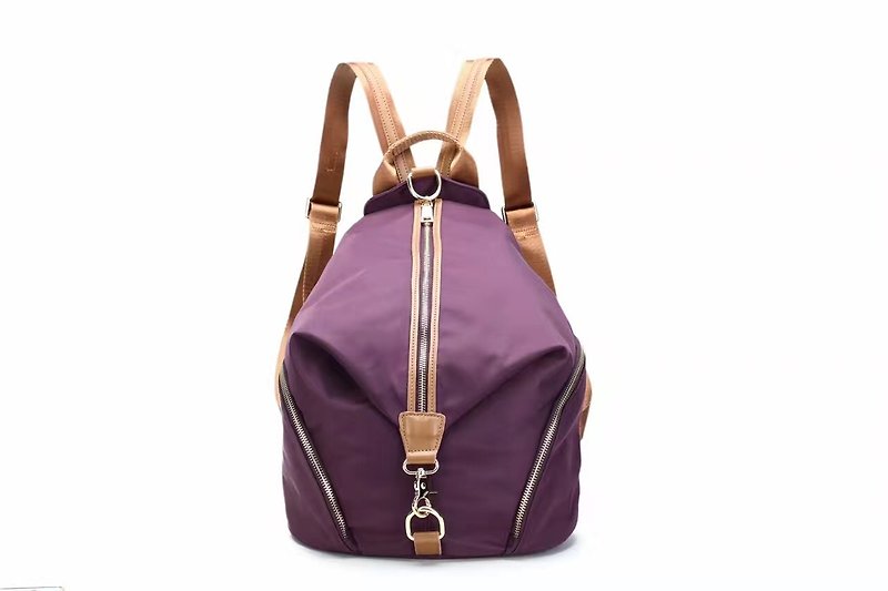 Simple anti-splashing anti-theft backpack / shoulder bag / black / gray / blue / red / purple / military green multi-color optional # 1006 - Backpacks - Waterproof Material Purple