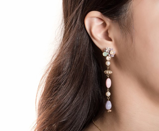 キャンディ Candy 揺れる大人かわいいピアス淡水パール K14ホワイトゴールドK14WG c-sskk-wgtpl K14 ホワイトゴールドフープピアス キャンディ] Candy 揺れる大人