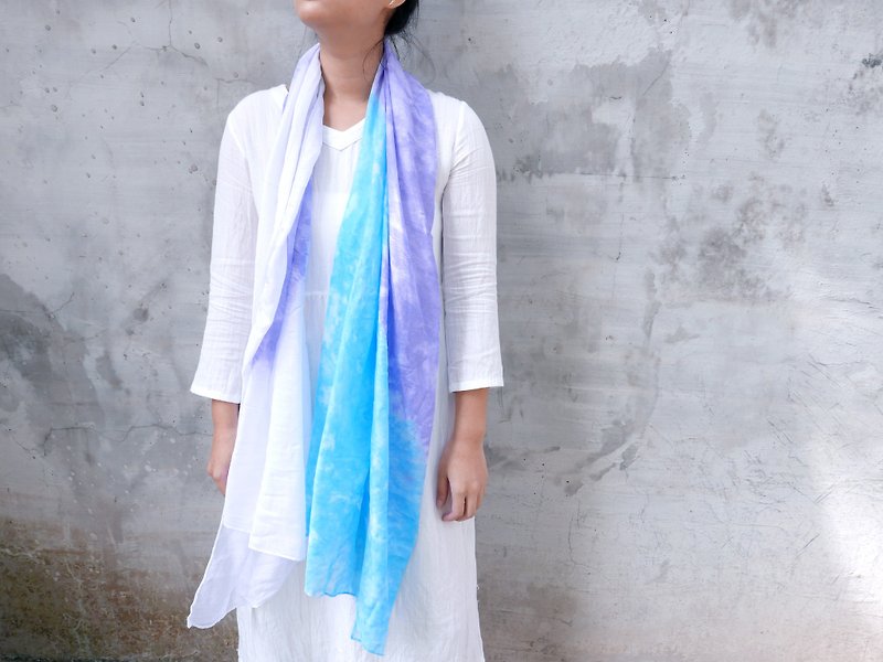 Tie dye/scarf/shawl :Violet: - ผ้าพันคอ - วัสดุอื่นๆ สีน้ำเงิน