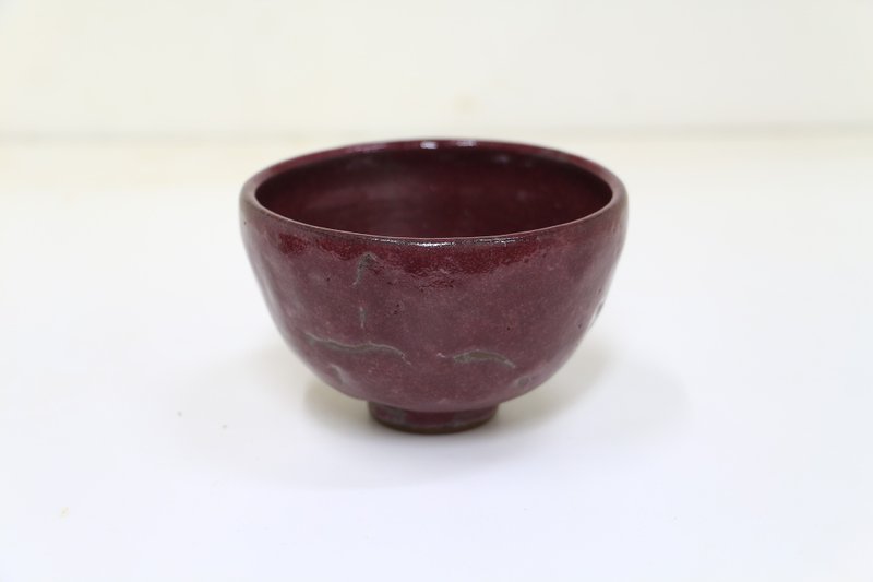 隨性紫紅/鐵紅杯-純手工--手作--拉坯--上釉--陶土 - 茶壺/茶杯/茶具 - 陶 紅色