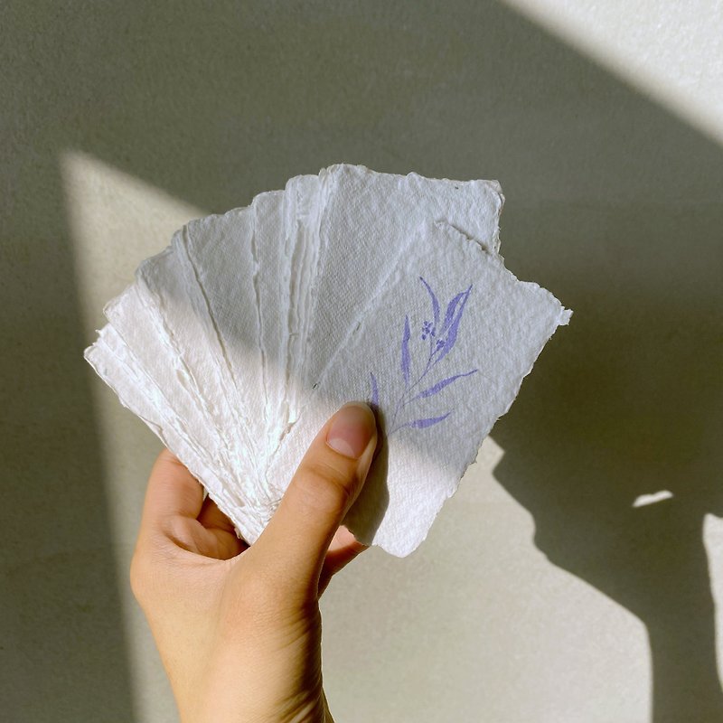 【手漉き紙】手漉き紙 名刺 手漉き紙製品 再生パルプ 手帖 10枚入 - カード・はがき - 紙 ホワイト