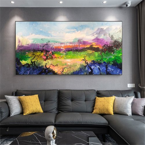 油絵 風景　F4-081311 インテリア プレゼント Oil Interior 風景画 油絵/抽象画/オリジナル商品/装飾画/吊るし絵 リビング