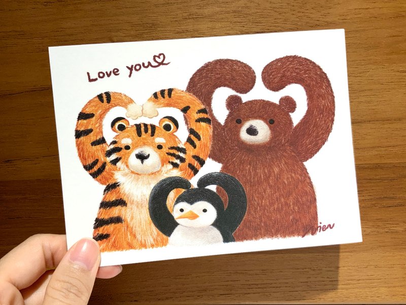 Love you 明信片 - 卡片/明信片 - 紙 白色