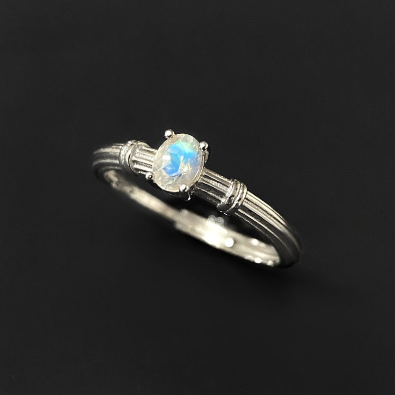 15% off for 2 pieces | Indian Stone sterling silver ring (strong blue light, pure glass body) - General Rings - Sterling Silver 