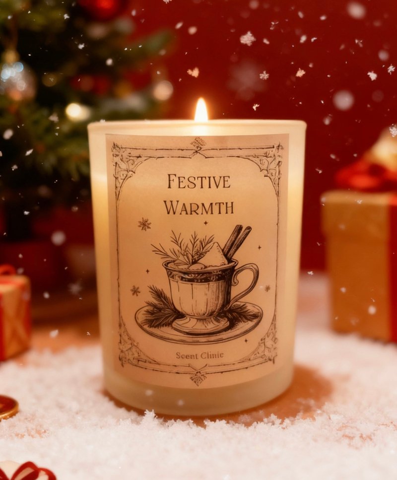 聖誕限定 Festive Warmth  雲尼拿蛋奶酒大豆蠟香薰蠟燭 - 香氛/精油/擴香 - 蠟 