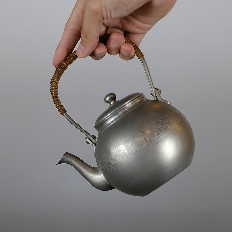[Japanese ancient art] Tin pot Satsuma tin soup boiling kettle - ถ้วย - โลหะ 