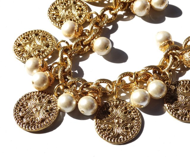 国内外の人気集結！ SONIA RYKIEL Paris vintage gold tone fake pearl design その他