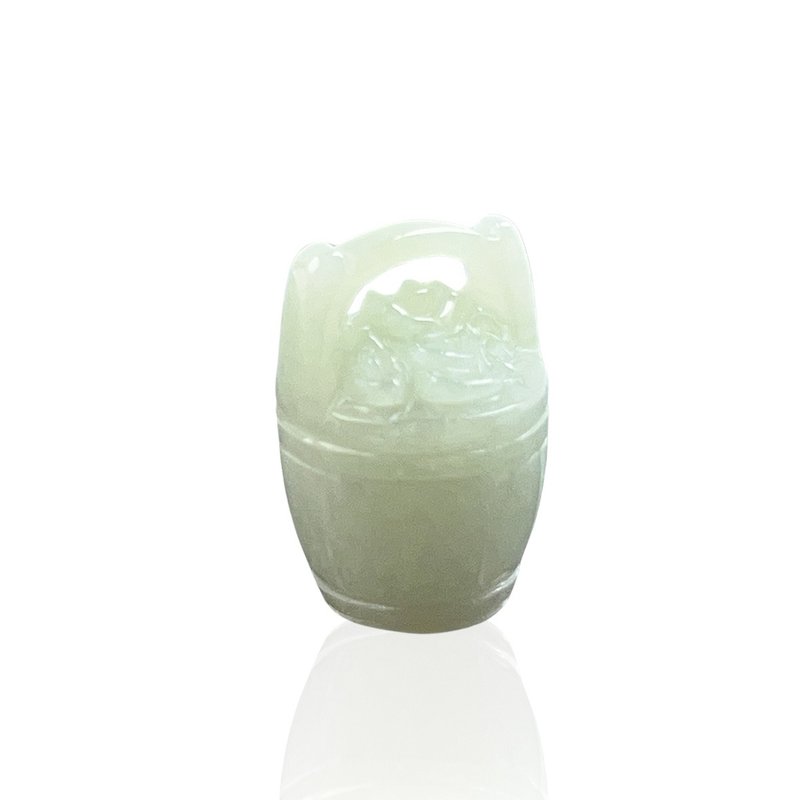 [Mounting Wealth] Ice Jade Bucket of Gold Necklace | Natural Burmese Jade Grade A Jadeite | Gift - Necklaces - Jade Green