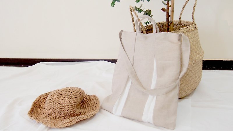 Morandi cotton and linen cool sensation bag ( shoulder / side / portable three) - Messenger Bags & Sling Bags - Cotton & Hemp Khaki