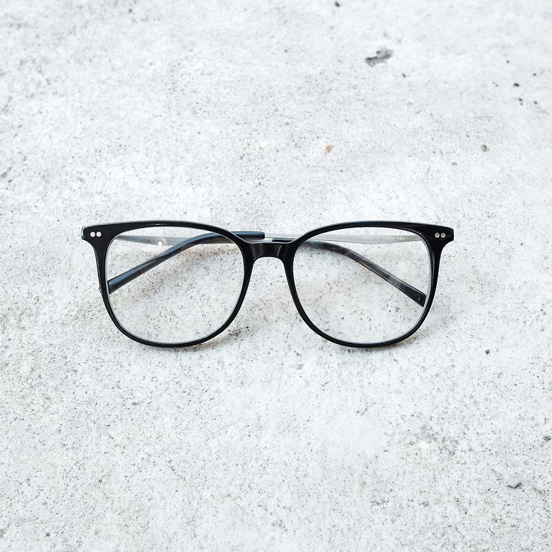 【目目商行】韓國方框大框 輕量框＋金屬腳＋板材 經典黑 眼鏡 鏡框 - 眼鏡/眼鏡框 - 其他材質 黑色