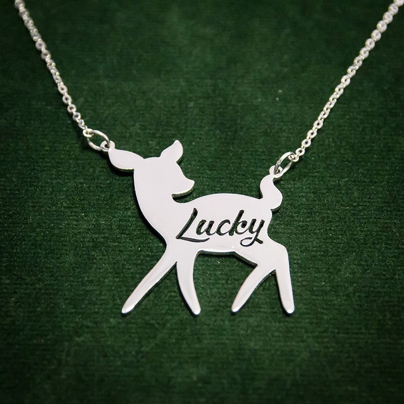 Custom name necklace in little bambi - 項鍊 - 銅/黃銅 銀色