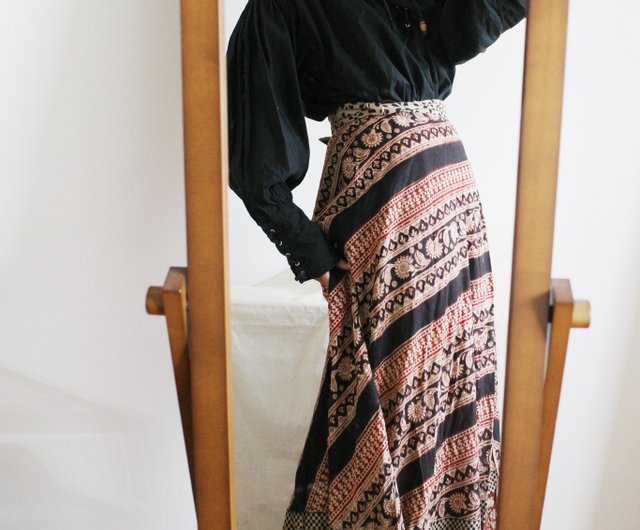 70s vintage ドレスデン パッチワーク スカート ヒッピー 古着 【公式