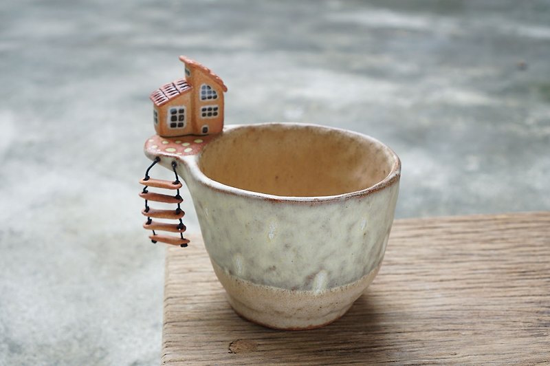 Plant pot with a houses,two tone,cactus,ceramics,pottery,handmade - Pottery & Ceramics - Pottery Khaki