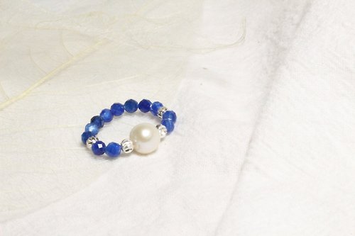 藍月與海藍寶 Blue moon & Aqua marina 客製化| 克萊茵蘭珍珠 | 天然圓潤淡水珍珠、藍晶石