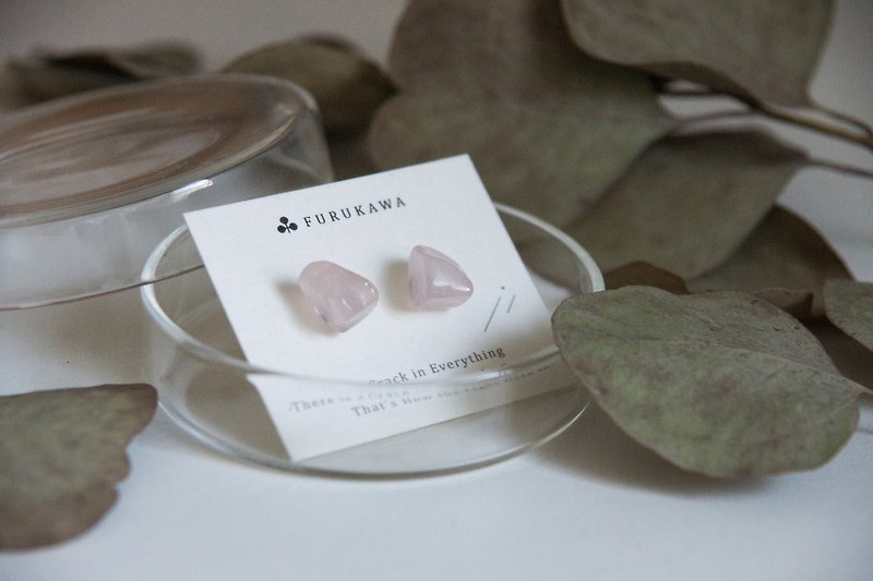 CRACK | Mineral Earrings | EARRINGS - ต่างหู - คริสตัล สึชมพู
