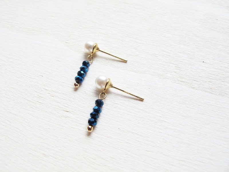 Rosy Garden blue and purple Hematite earrings - Earrings & Clip-ons - Gemstone Blue