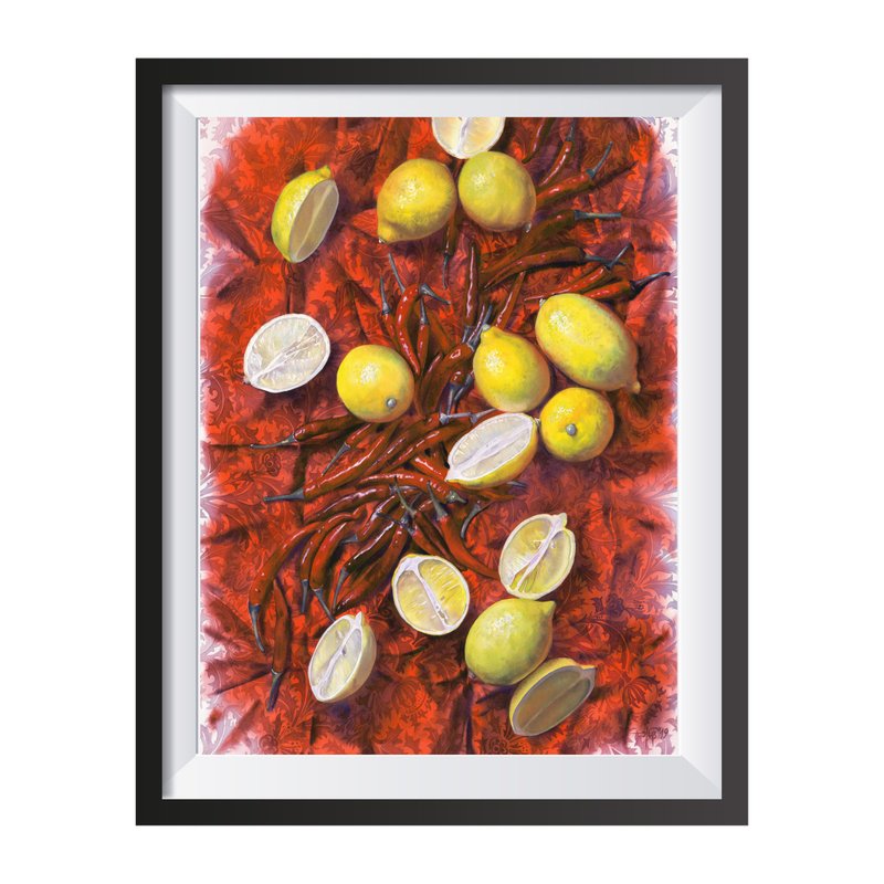 Lemon Pepper watercolor Poster Museum quality print Wall art by Irina Zhunaeva - โปสเตอร์ - กระดาษ หลากหลายสี