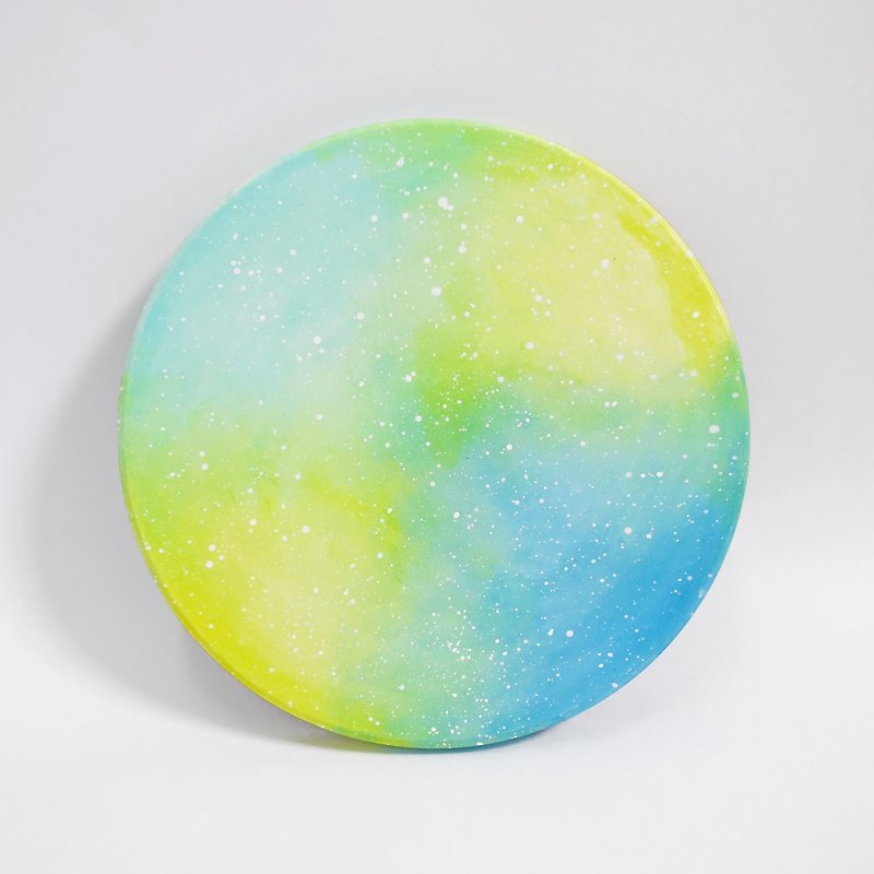 Starry sky coaster / blue green yellow - Coasters - Pottery Multicolor