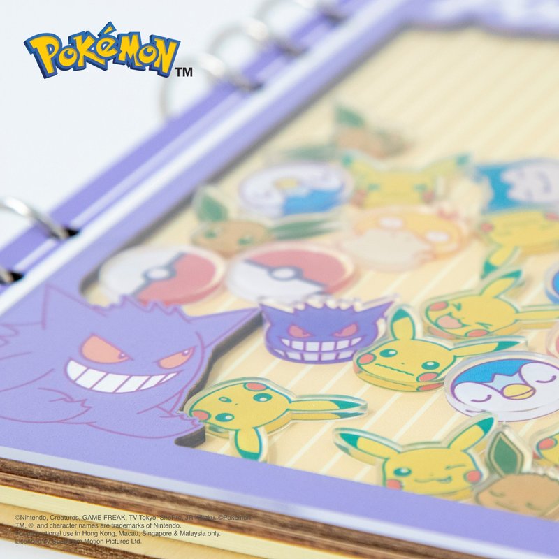 Pokémon搖搖樂筆記本 - 耿鬼 寶可夢 木製 - 筆記本/手帳 - 木頭 紫色