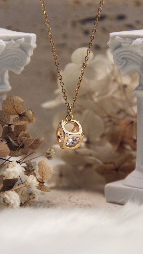 JTK Jewellery 【清貨特價優惠】簡約立方鋯石項鍊 | 暑假禮物 生日禮物 首飾