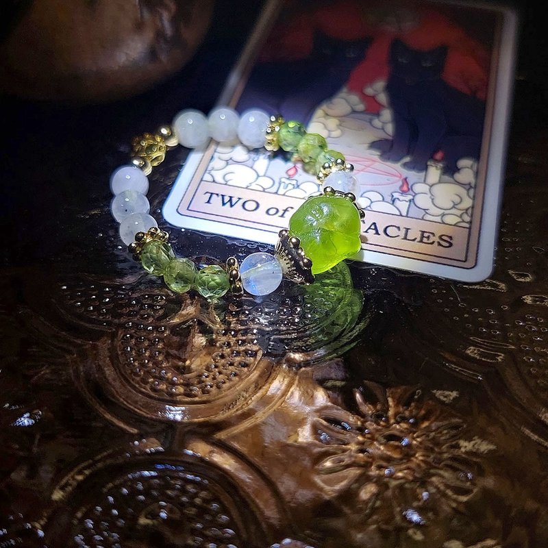 九月誕生療癒水晶戒指 | 橄欖石 | 月光石 | - 戒指 - 水晶 