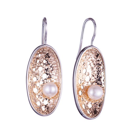 SOIRÉE BY N.Y. 蒔華芮設計師輕珠寶 燦金絢爛珍珠耳環