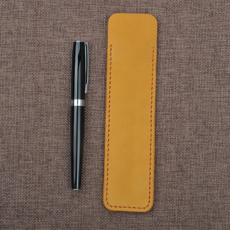Hand-made cowhide pen case pen case top layer cowhide Montblanc Vitivan Lingmei Parker hero Namiki pen case single pen case gift gift - กล่องดินสอ/ถุงดินสอ - หนังแท้ 