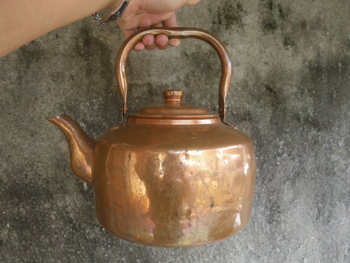 European antique red copper pot red copper pot C - Shop reborn-antique  vintage store Pots & Pans - Pinkoi