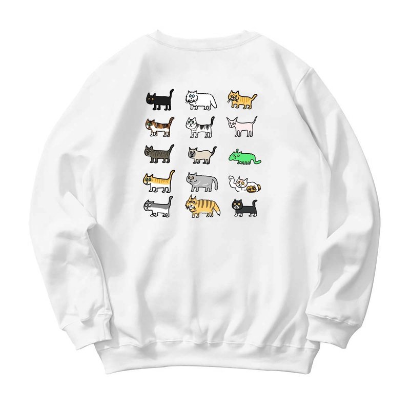 Cat - University T - 2 Colors - Unisex Hoodies & T-Shirts - Cotton & Hemp White