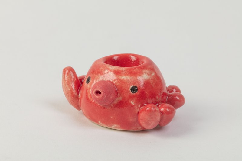 變形章魚系列—章魚牙刷座、筆插 - 擺飾/家飾品 - 陶 紅色