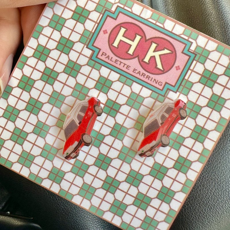 HKPaletteEarring - 的士(耳環) - 耳環/耳夾/耳骨夾 - 樹脂 多色