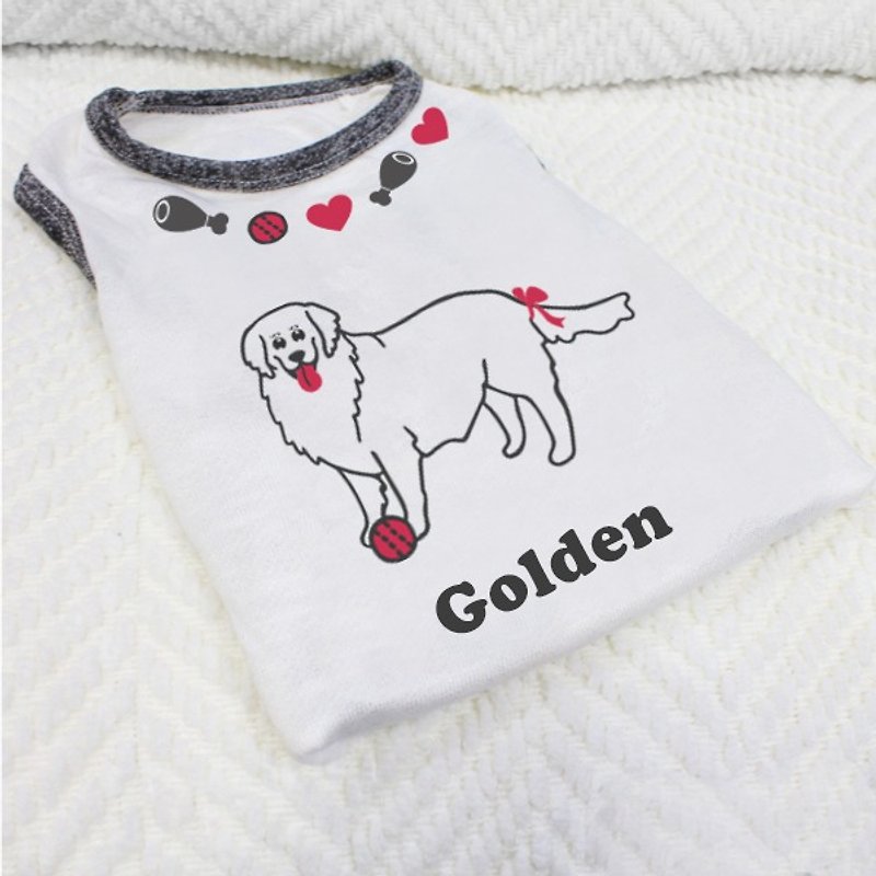 [毛孩姓名訂做款] 黃金獵犬 公主款 Golden Retriever Girl 反光衣(毛孩款) - 寵物衣服 - 棉．麻 多色
