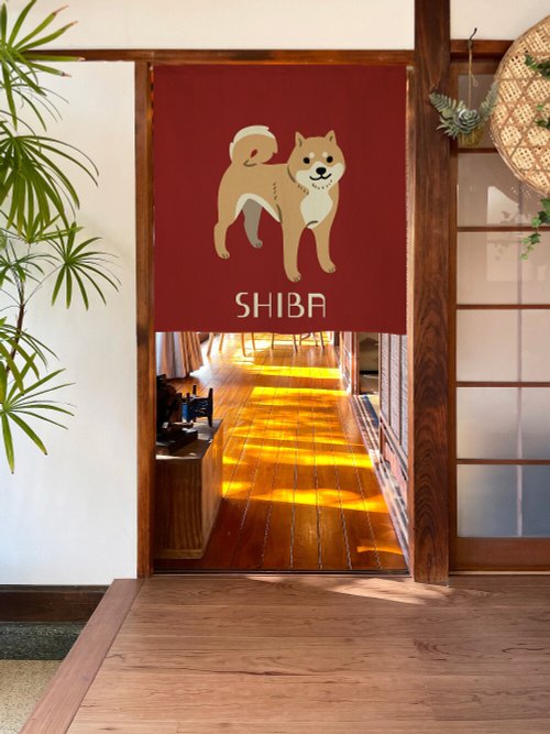 Moonstar House 星月屋 【預訂】日本製 紅色柴犬短門簾
