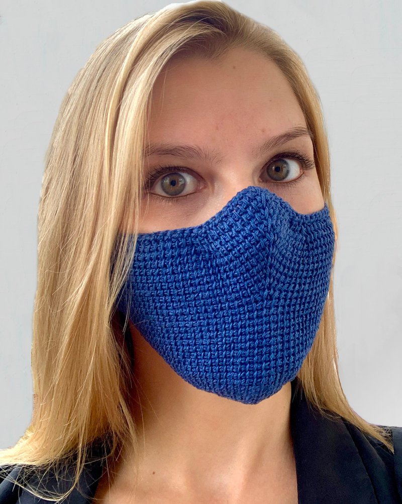 編織說明書電子檔 Crochet pattern Tunisian crochet adult mask Tutorial PDF Video - 手工藝教學/工具書 - 其他材質 